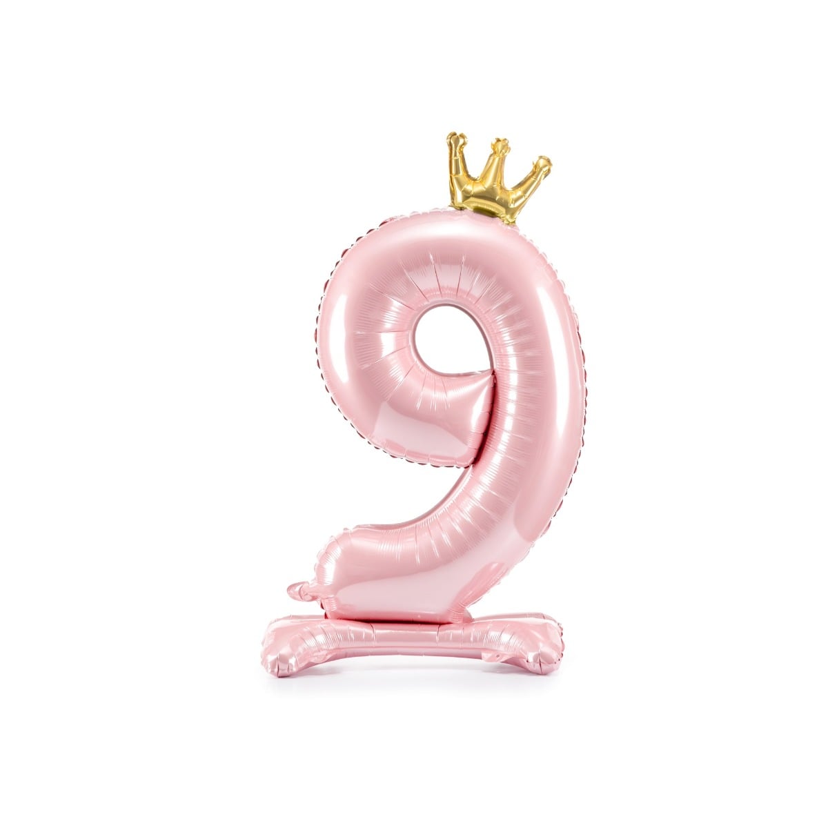 Ballon Chiffre 9 sur pied - Rose