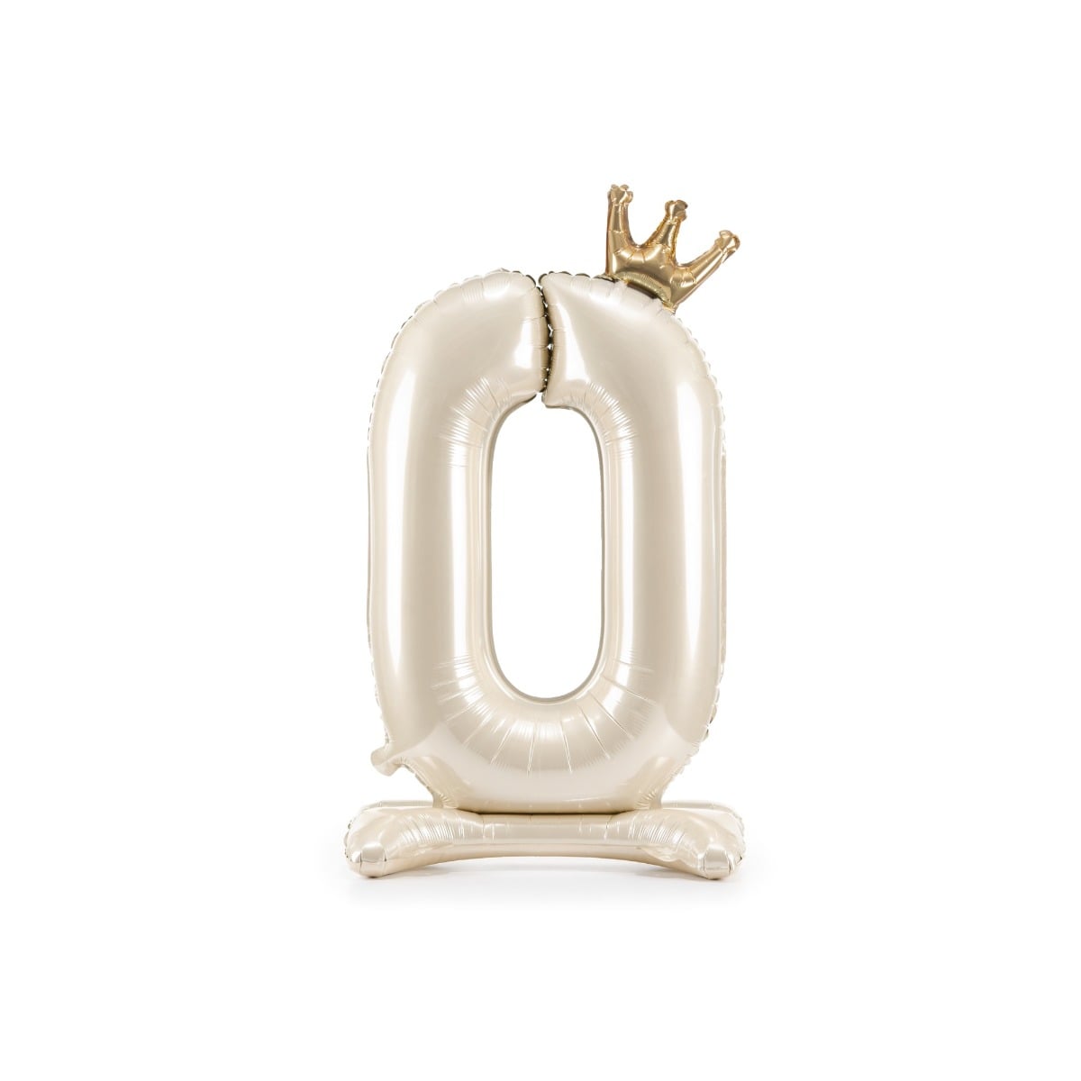 Ballon Chiffre 0 sur pied - Crème