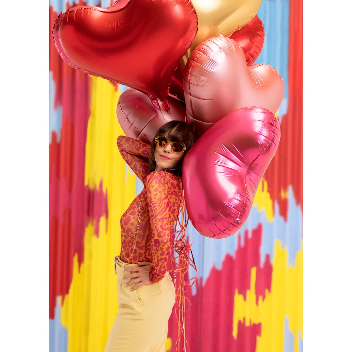 Ballon en alu - Cœur rouge - 75cm