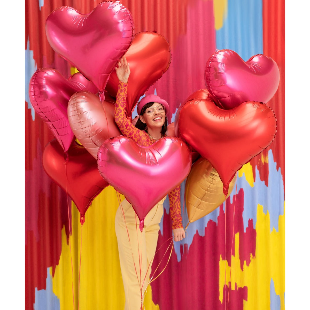 Ballon en alu - Cœur rouge - 75cm