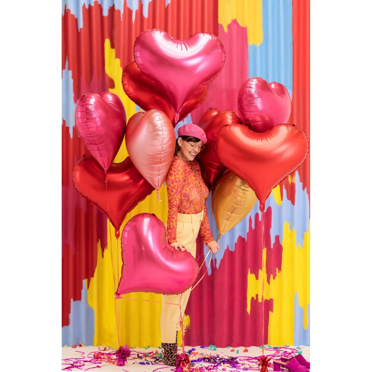 Ballon en alu - Cœur Rose gold - 75cm
