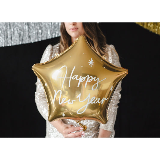 Ballon alu - Happy New Year Etoile dorée