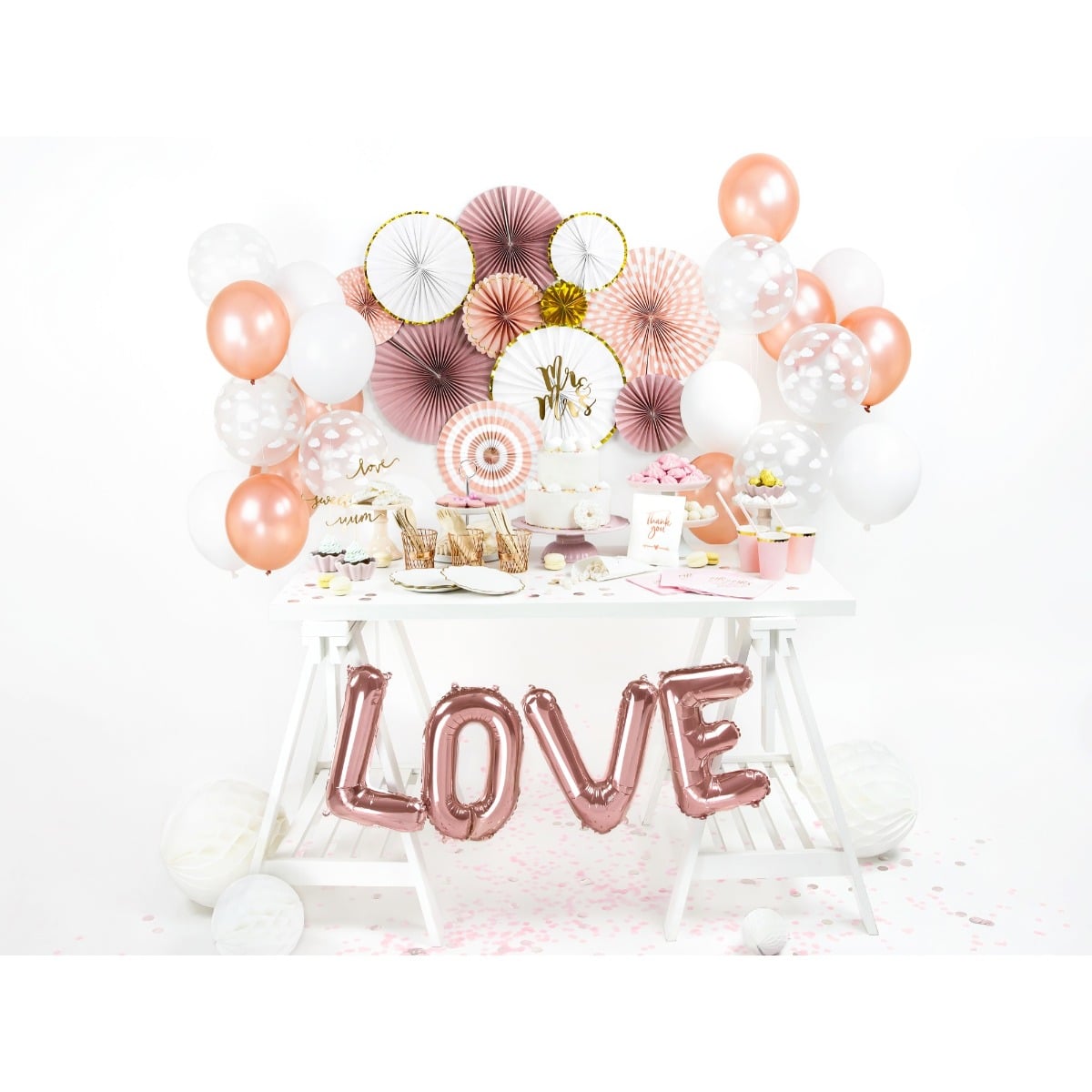 Ballon alu "Love" RoseGold 35cm