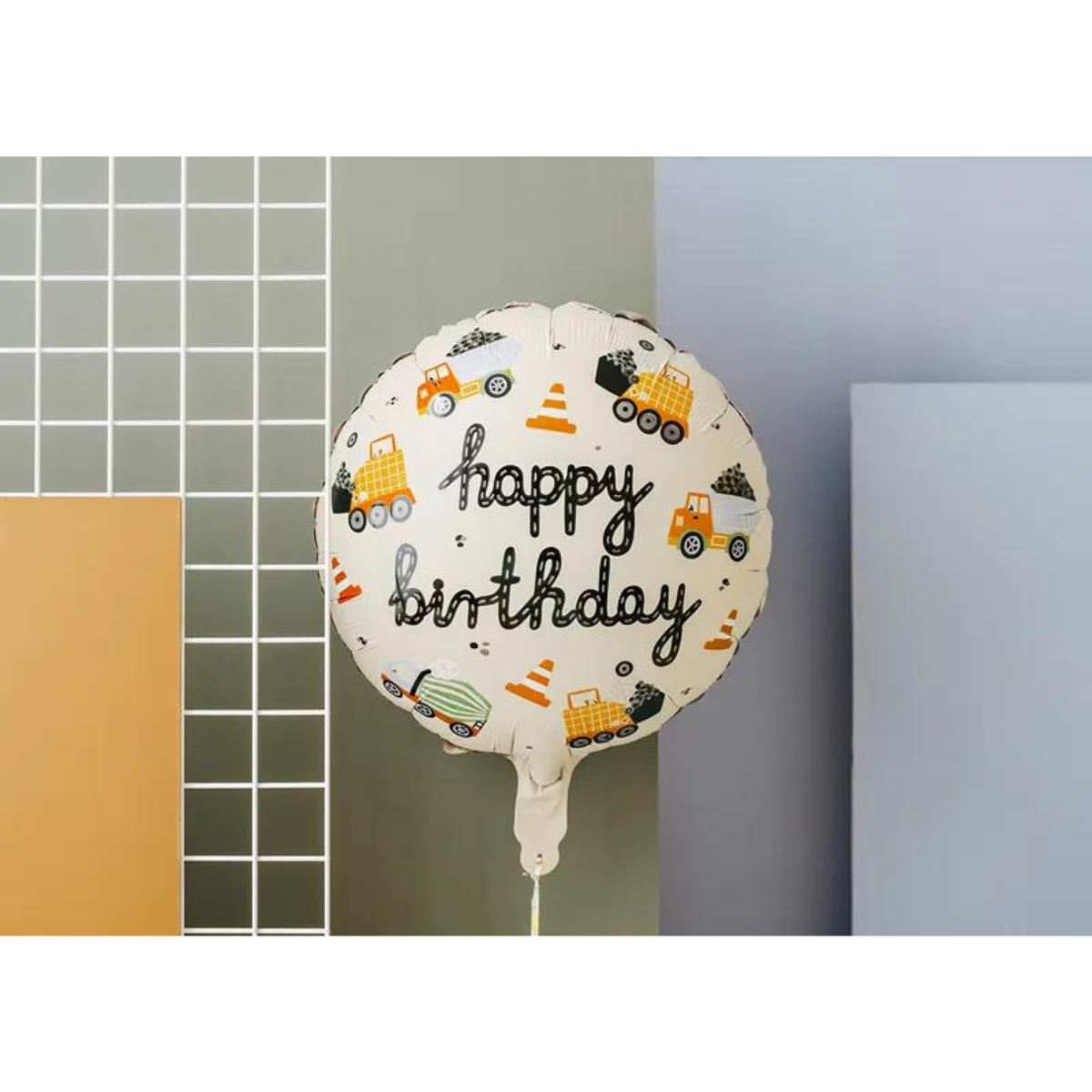 Ballon alu - Véhicules de chantier - 45cm