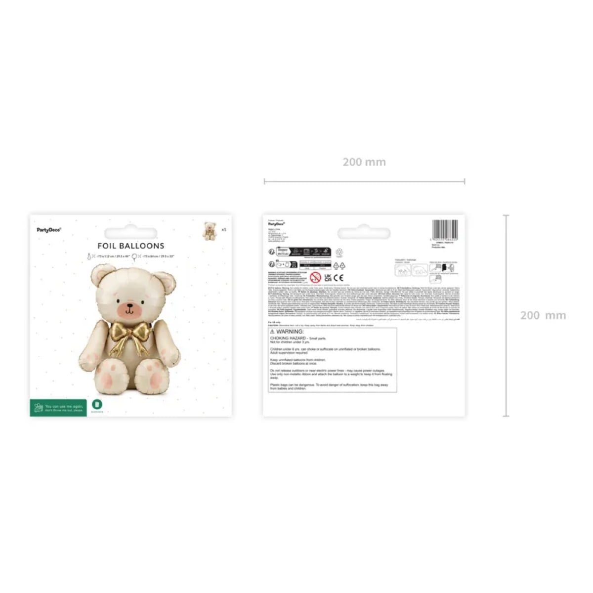 Ballon Alu - Ourson Assis (84cm)