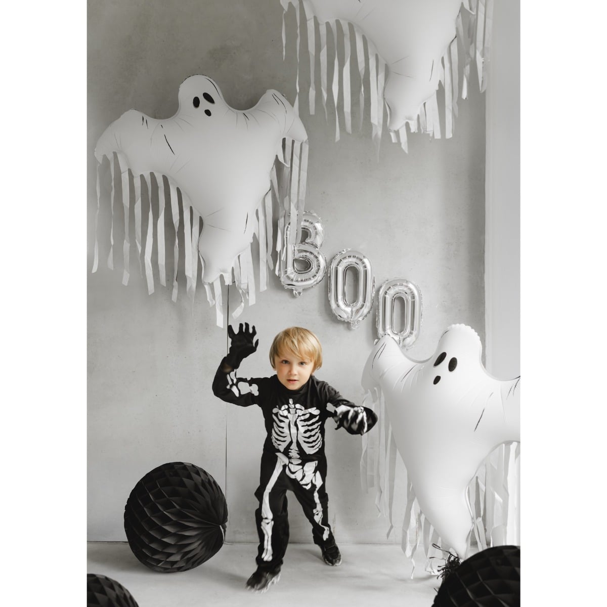 Ballon en aluminium - Fantôme avec franges (93cm)
