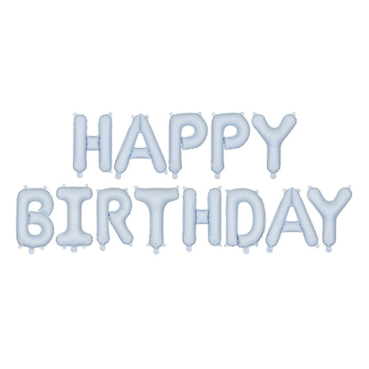 Ballons en alu - Happy Birthday - Bleu (35cm)