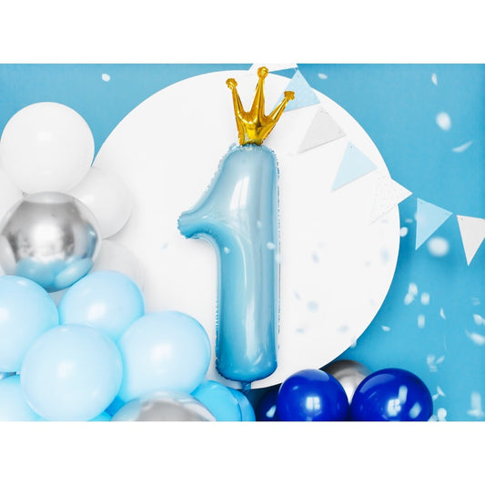 Ballon Chiffre Alu 100cm Bleu - 1