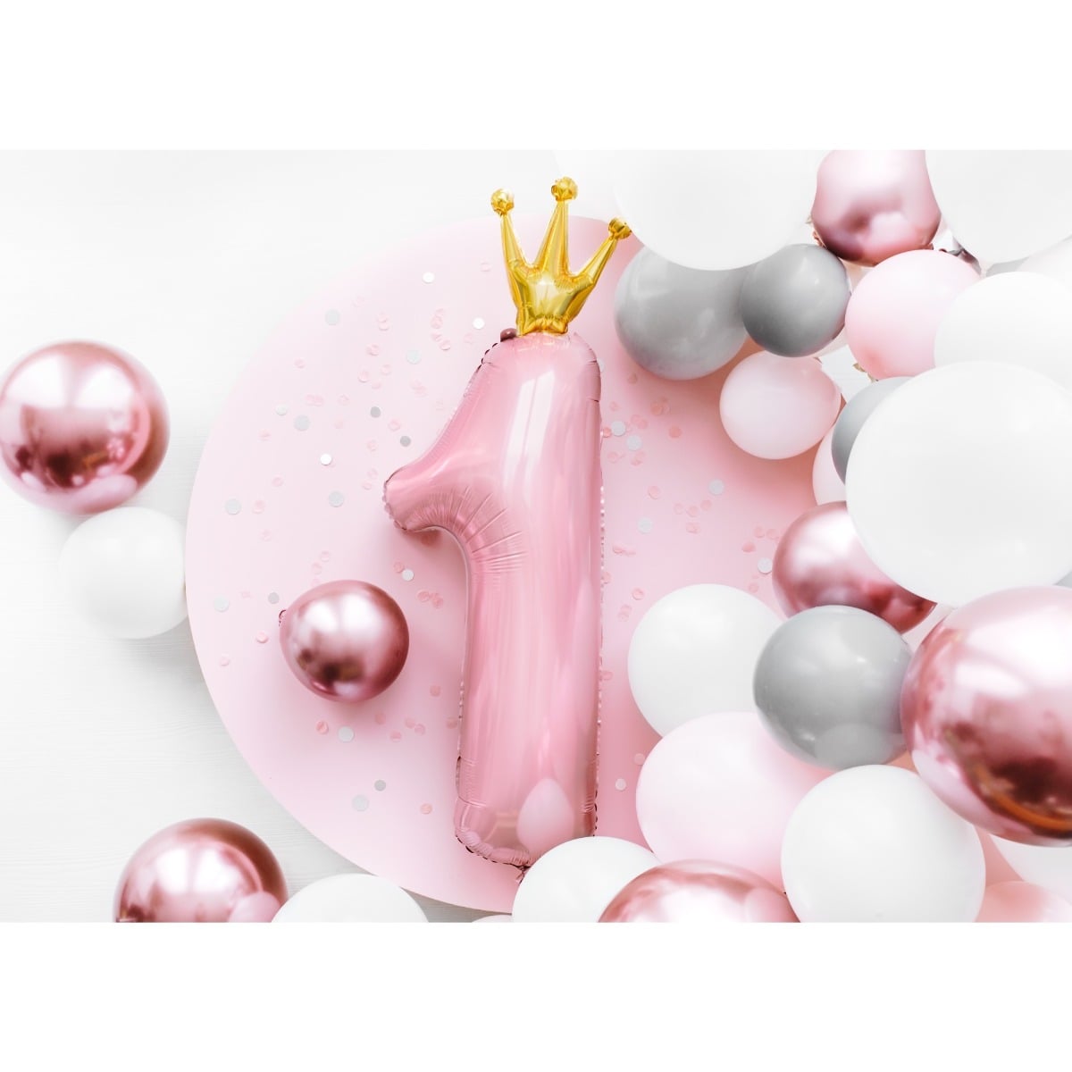 Ballon Chiffre Alu 100cm Rose - 1