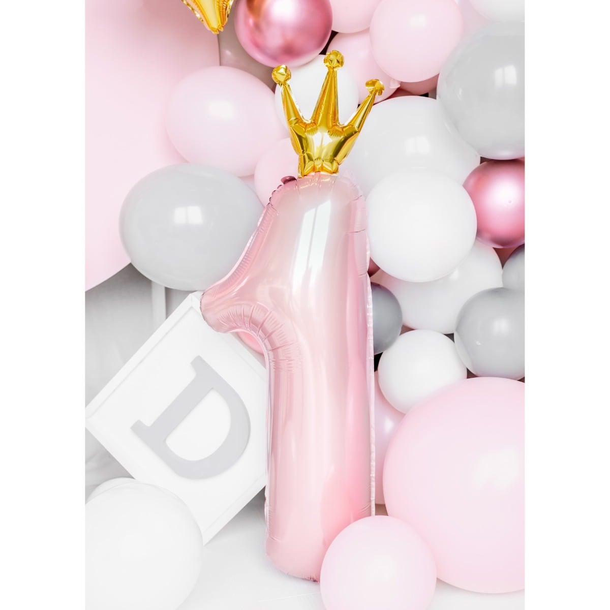 Ballon Chiffre Alu 100cm Rose - 1