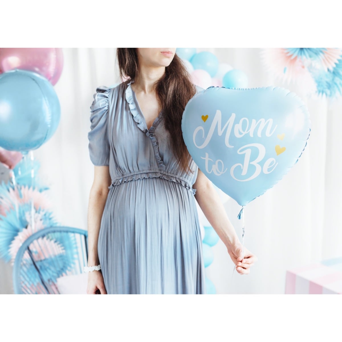 Ballon Alu Mom to Be - bleu (35cm)