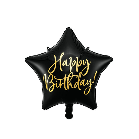 Ballon Happy Birthday Etoile Noir (40cm)