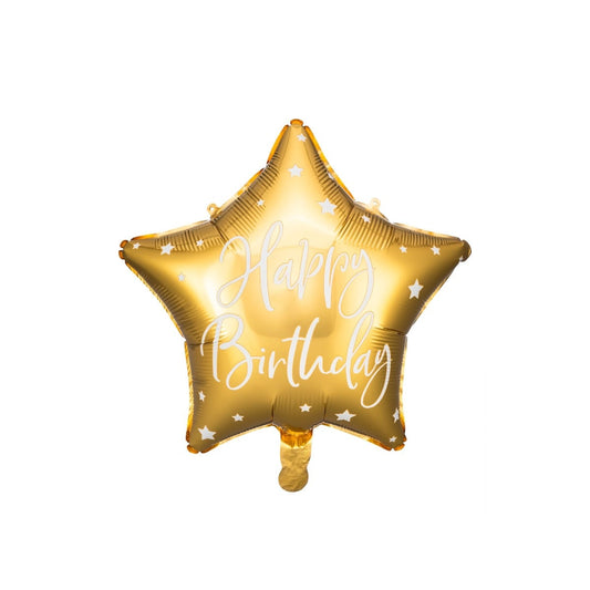 Ballon Happy Birthday Etoile Or (40cm)