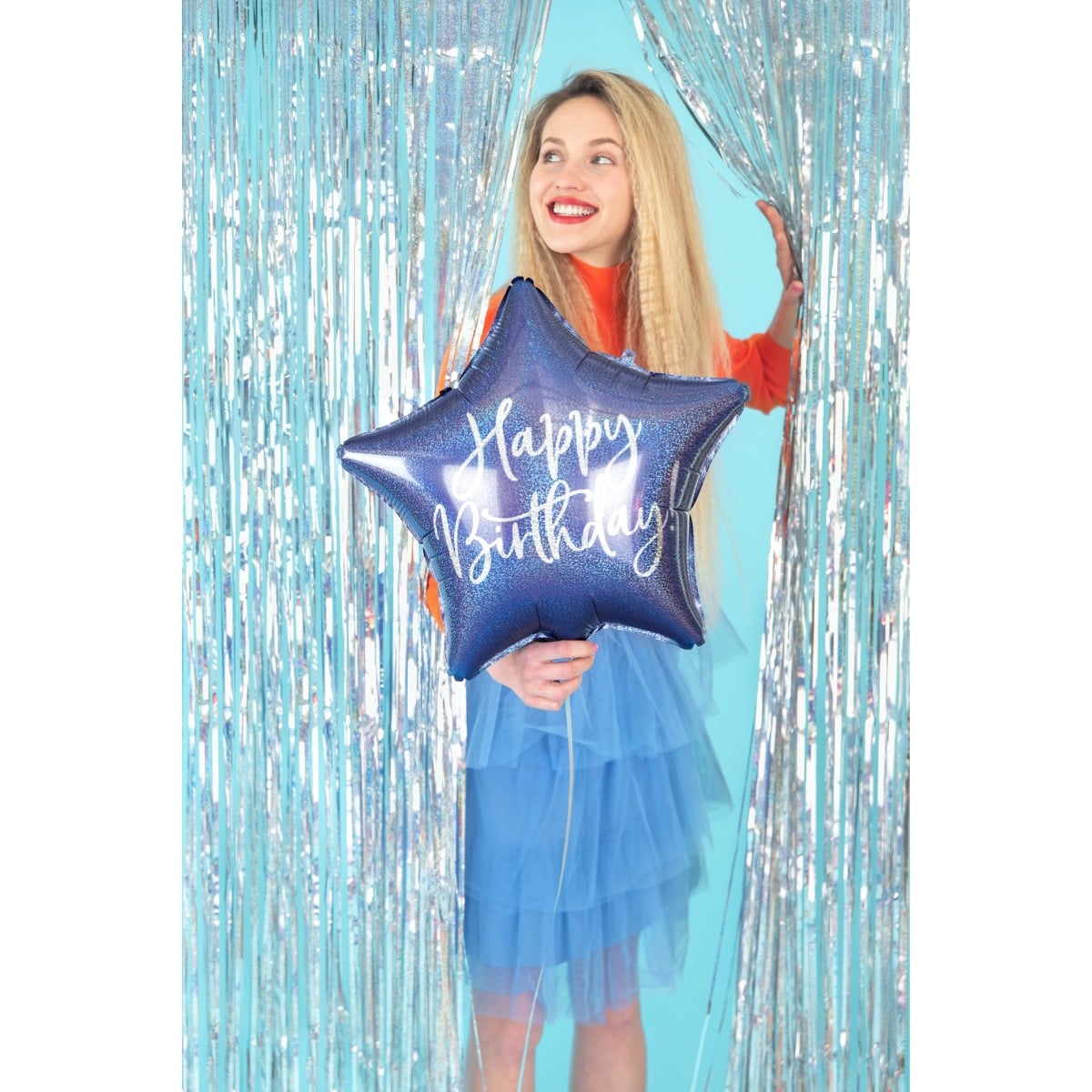Ballon Happy Birthday Etoile Bleu (40cm)