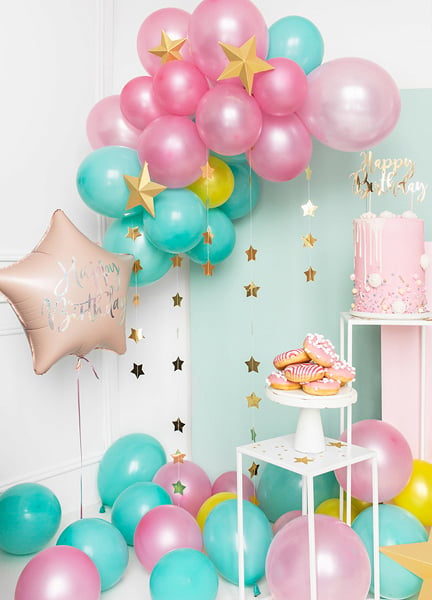 Ballon Happy Birthday Etoile Rose (40cm)