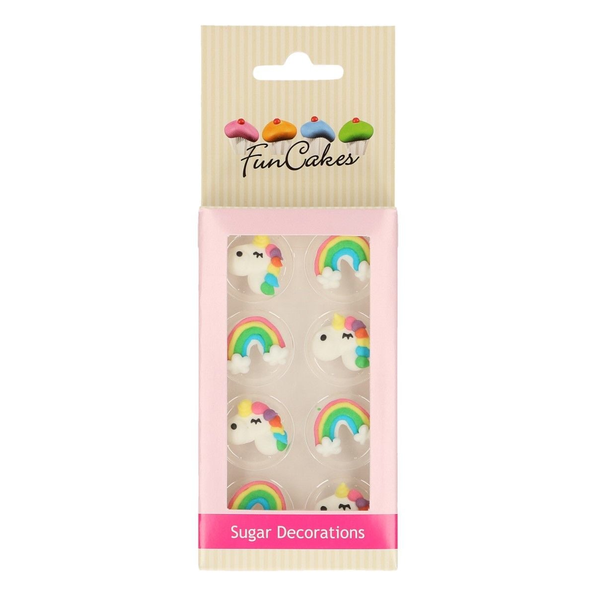 Décorations en sucre Licorne et Arc-en-ciel (8pcs)