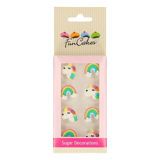 Décorations en sucre Licorne et Arc-en-ciel (8pcs)