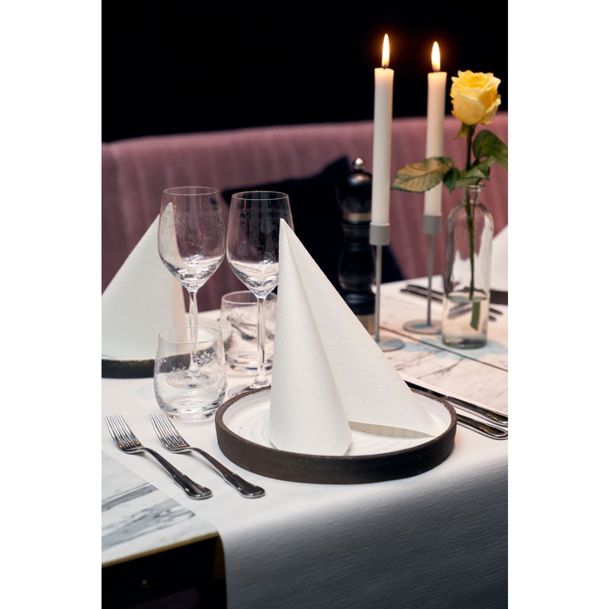 Serviettes Dunilin® Blanc 40x40cm 3 plis (45pcs)