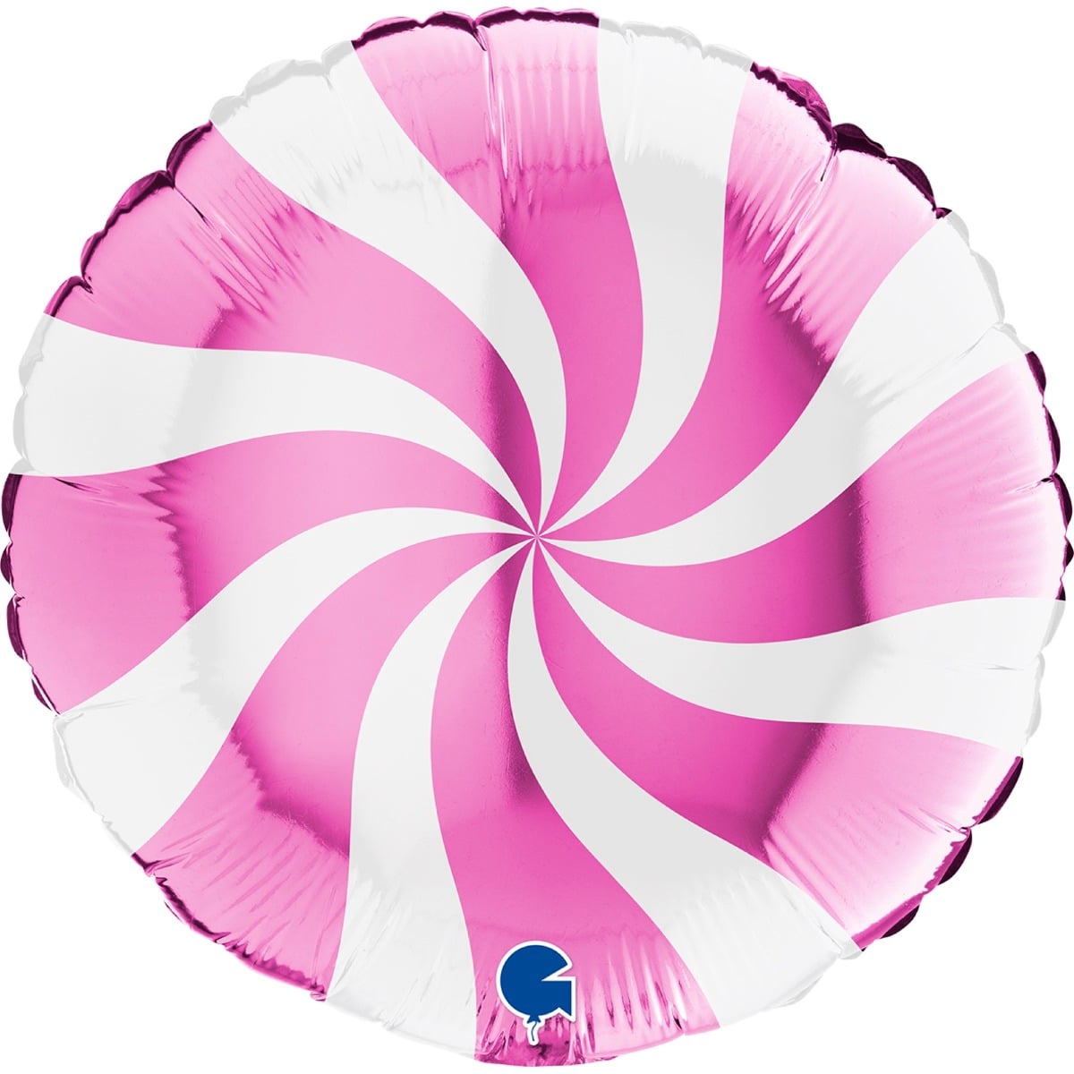 Ballon Alu Rond - Tourbillon Fuchsia (45cm)
