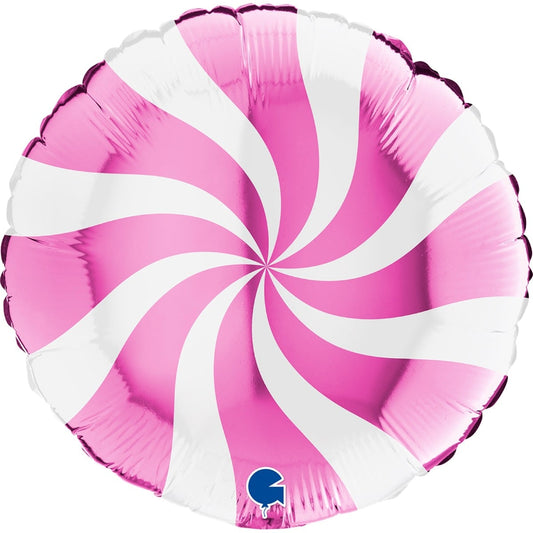 Ballon Alu Rond - Tourbillon Fuchsia (45cm)