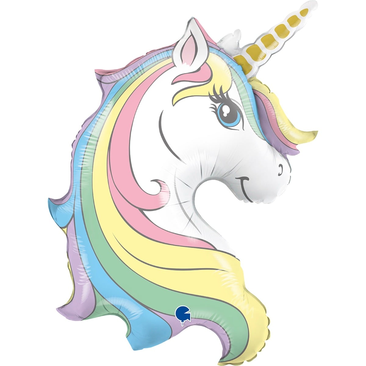 Ballon Alu - Tête de Licorne pastel (99cm)