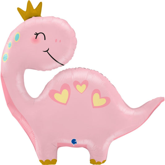 Ballon alu - Dinosaure rose