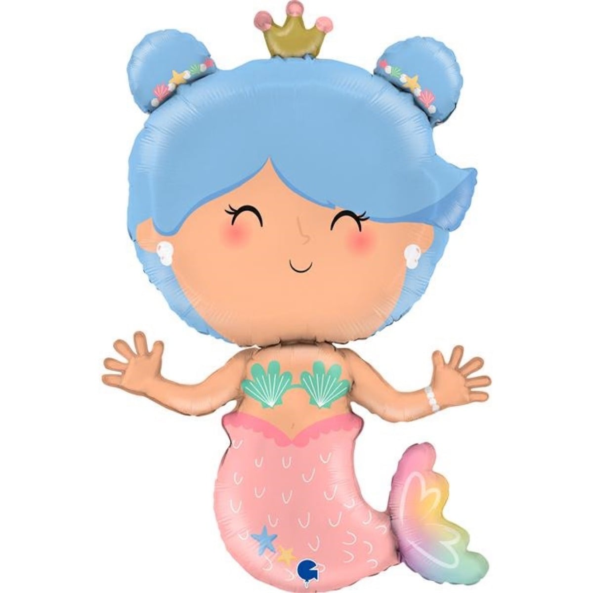 Ballon alu - Sirène bleu (84cm)