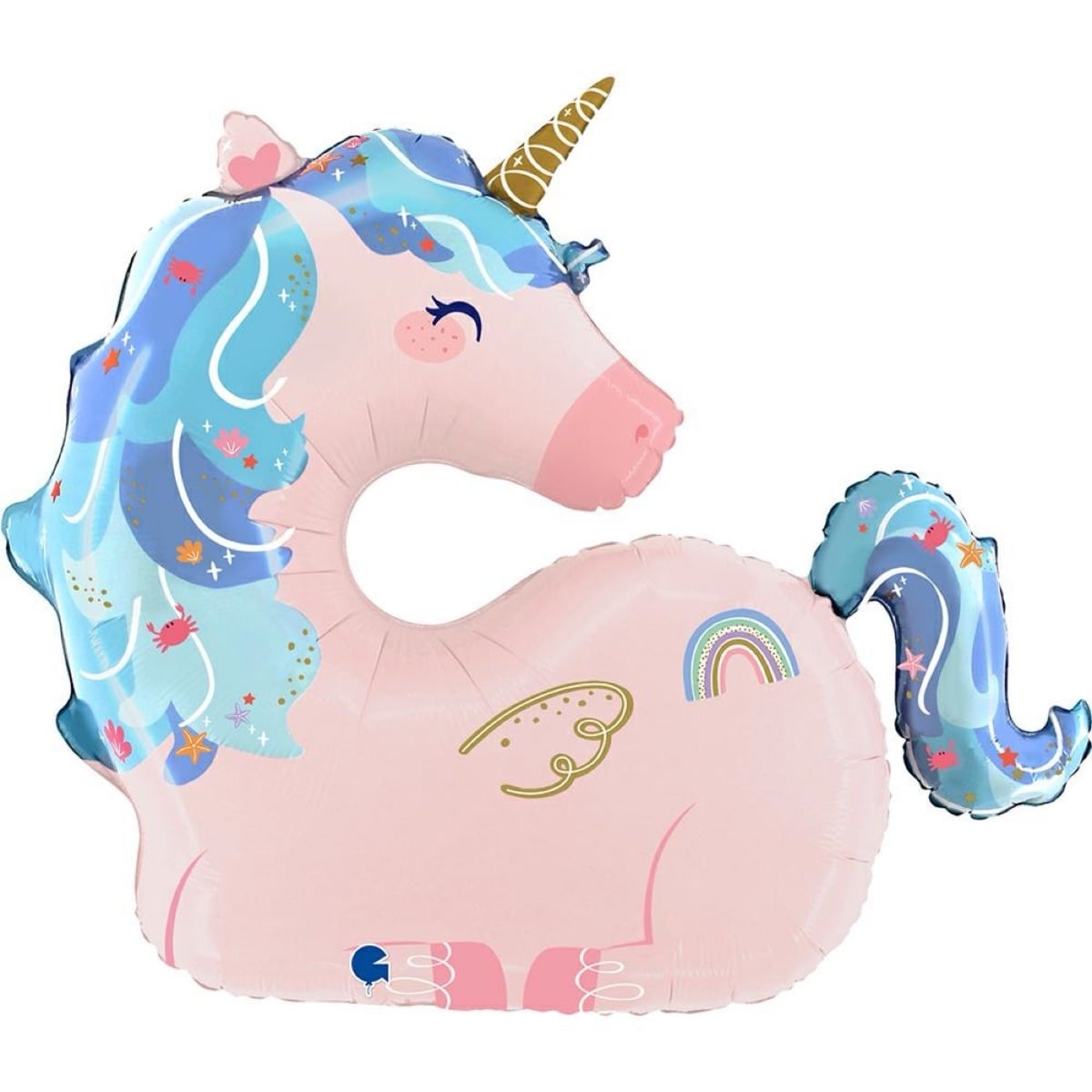 Ballon alu - Licorne Bleu (76cm)