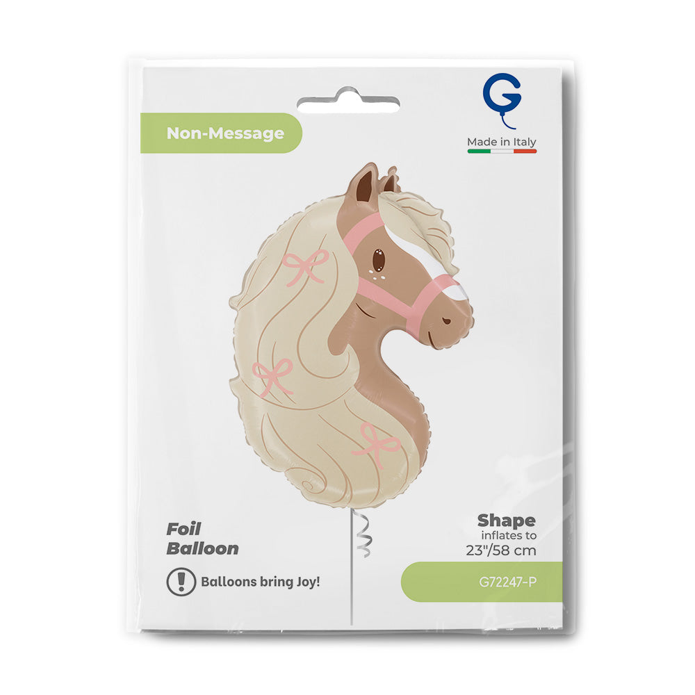 Ballon alu Tête de poney bohème