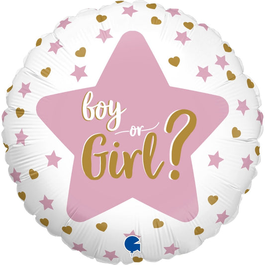 Ballon Alu Rond - Gender Reveal Girl or Boy ? (46cm, 2pcs)