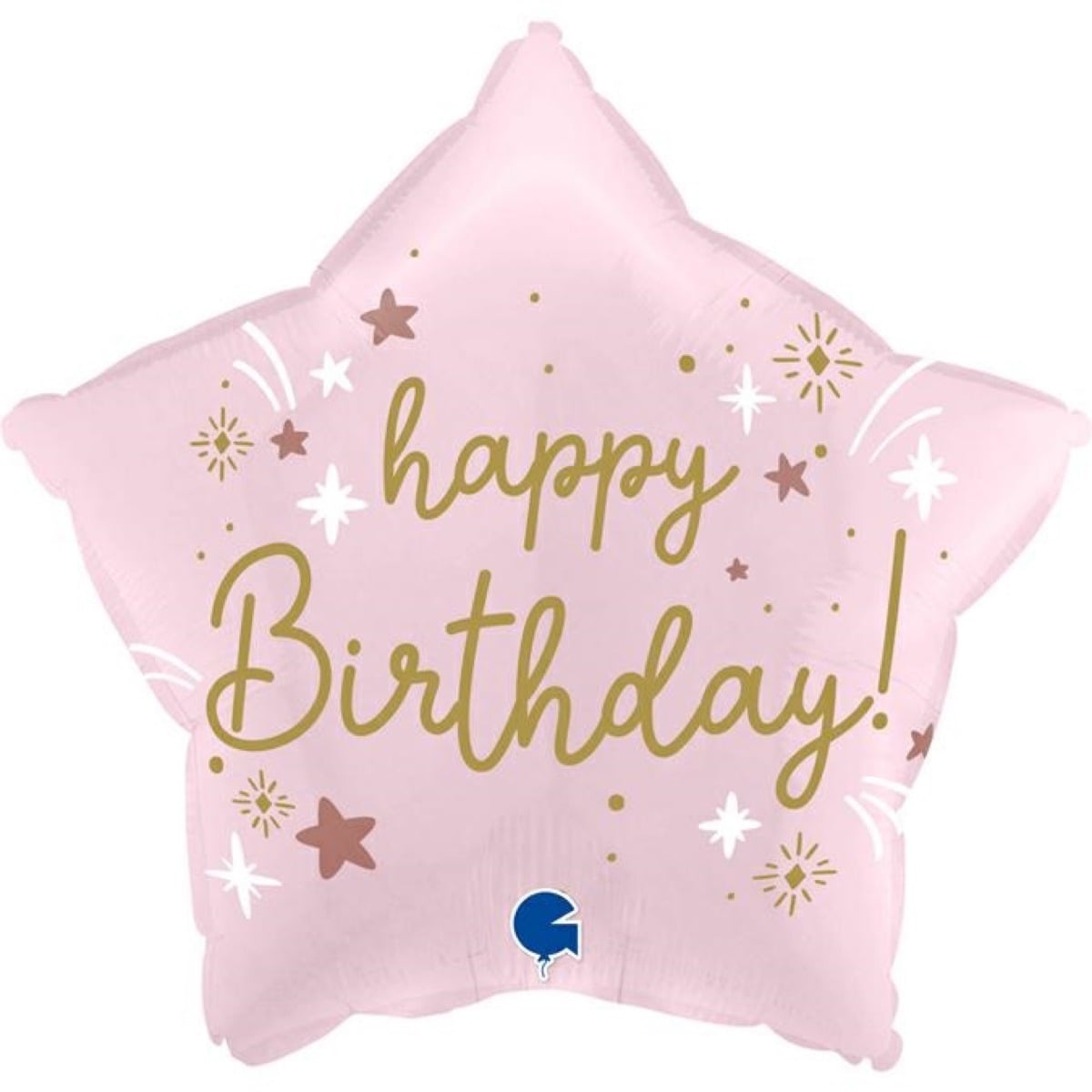 Ballon alu - Etoile rose Happy Birthday