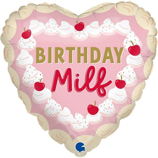 Ballon alu coeur Birthday Milf