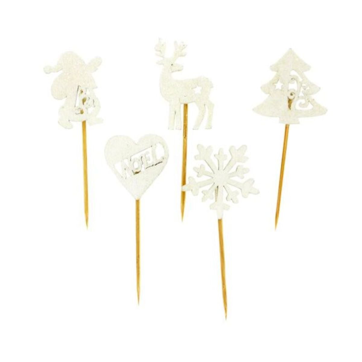 Décors de Noël pailletés en bois