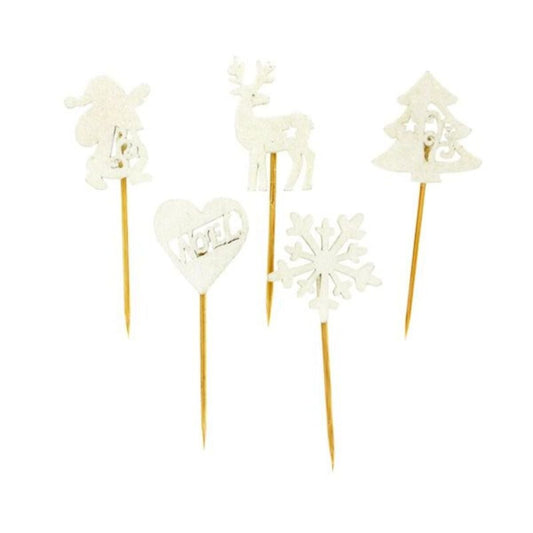 Décors de Noël pailletés en bois