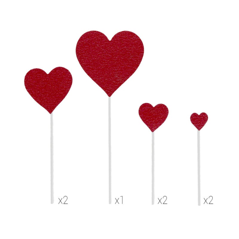 Cake toppers assortis à piquer thème love