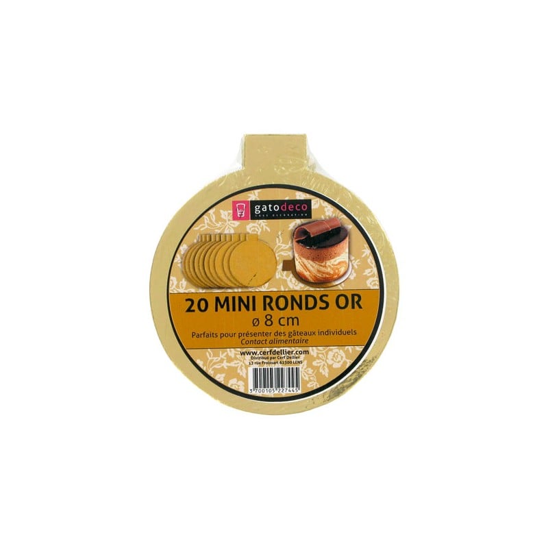 Support à pâtisserie - rond doré 8cm (20pcs)