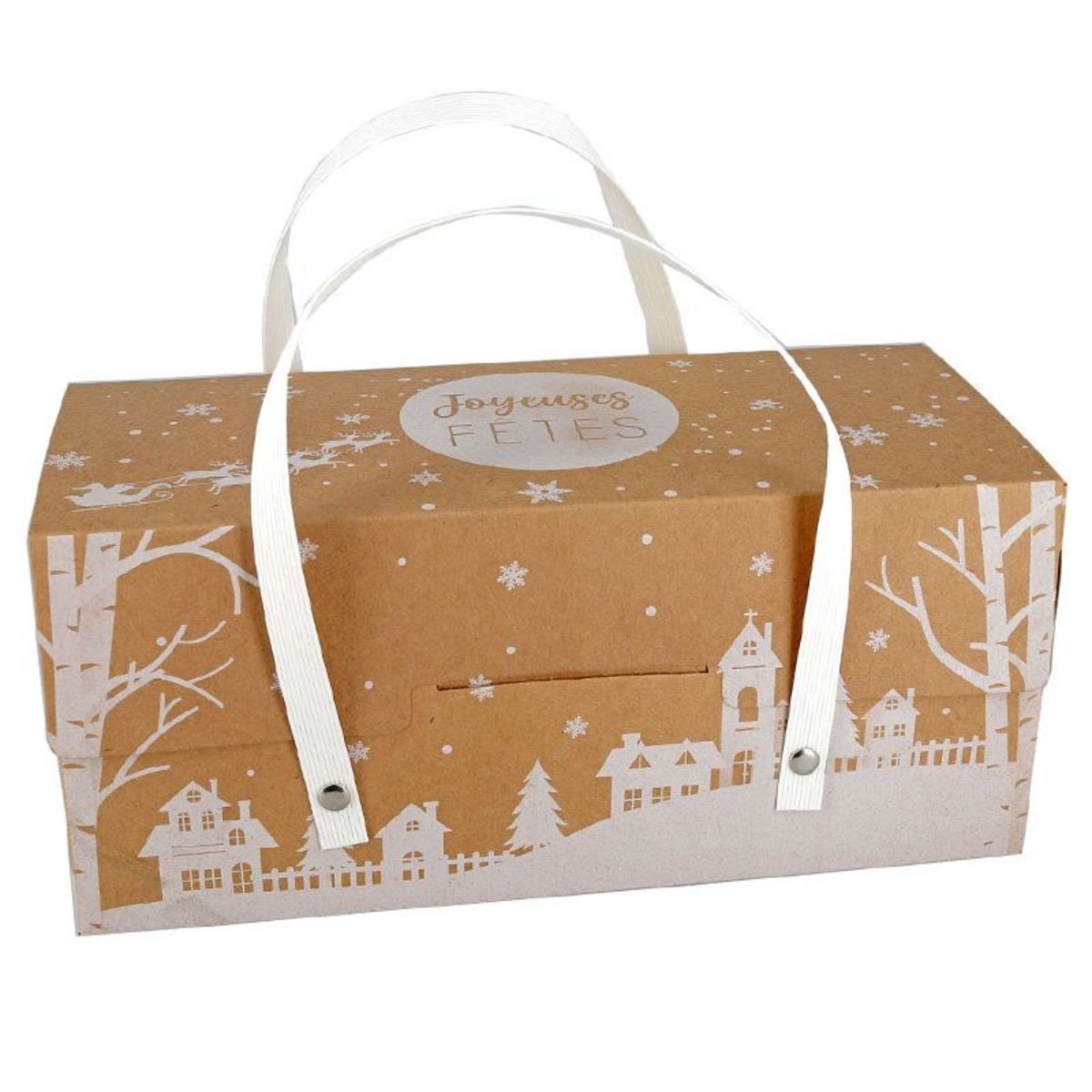 Boîte à bûche - Village de Noël (35cm)