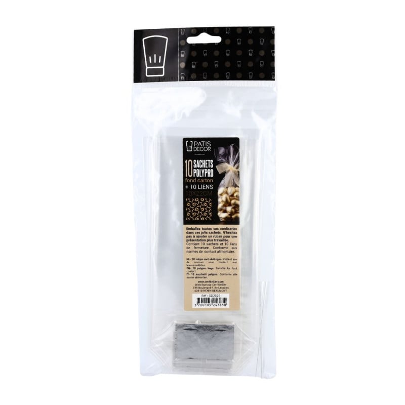 Sachets transparents 10x22cm (10pcs)