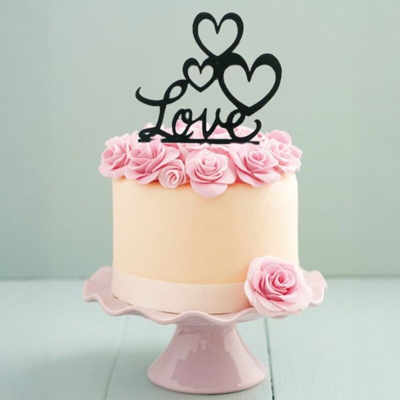 Cake topper à piquer pour wedding cakes, "love"