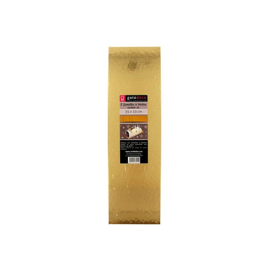 Semelle à bûche en carton doré - 34cm (5pcs)