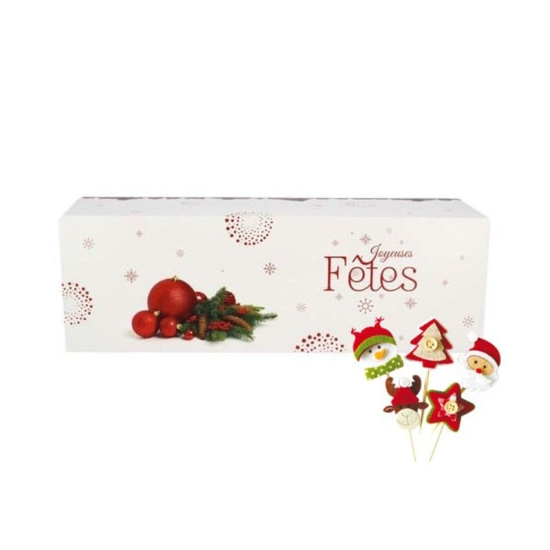 Boîte à bûche et accessoires - Joyeuses Fêtes