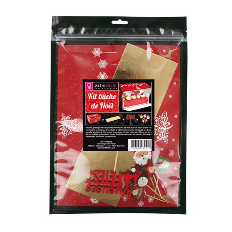 Boîte à bûche et accessoires - Joyeuses Fêtes