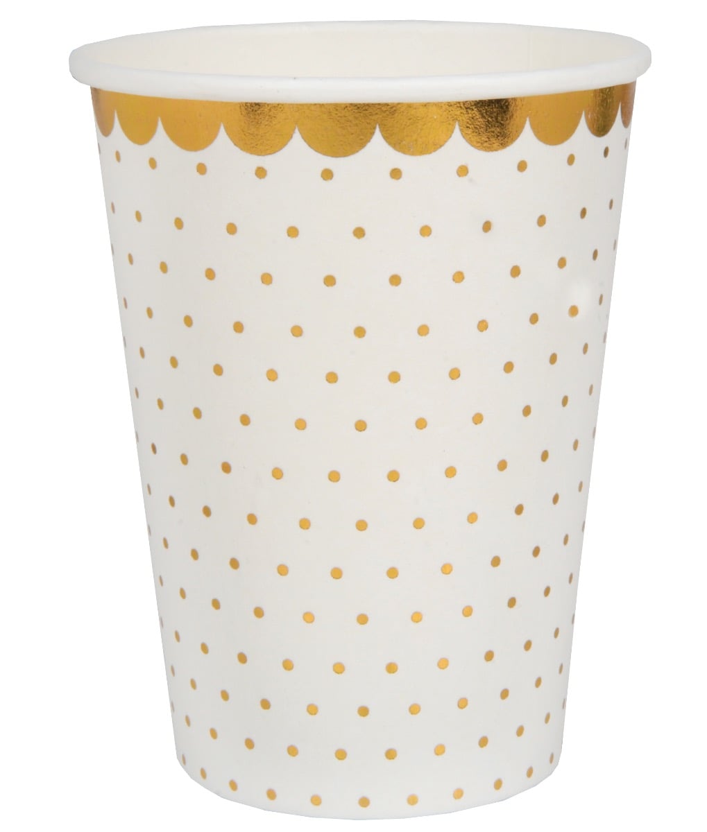 Gobelets à pois Or (10pcs)
