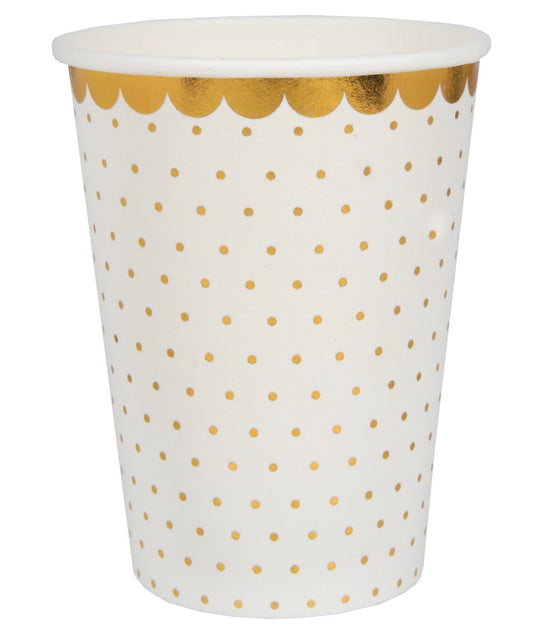Gobelets à pois Or (10pcs)