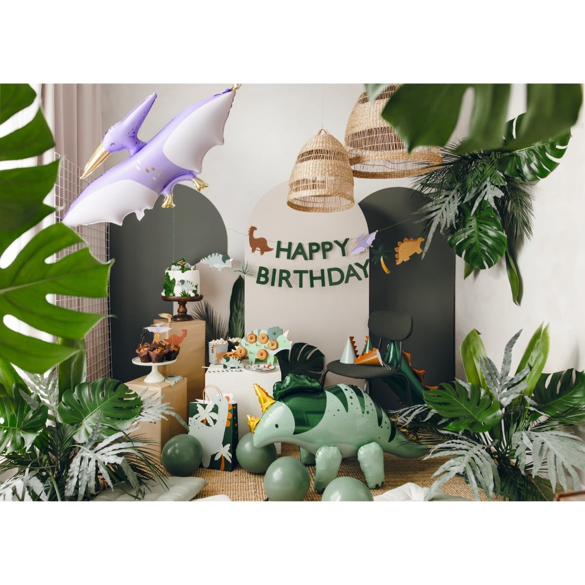 Guirlande Happy Birthday Dinosaure