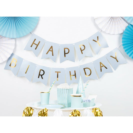 Guirlande "Happy Birthday" - Bleu