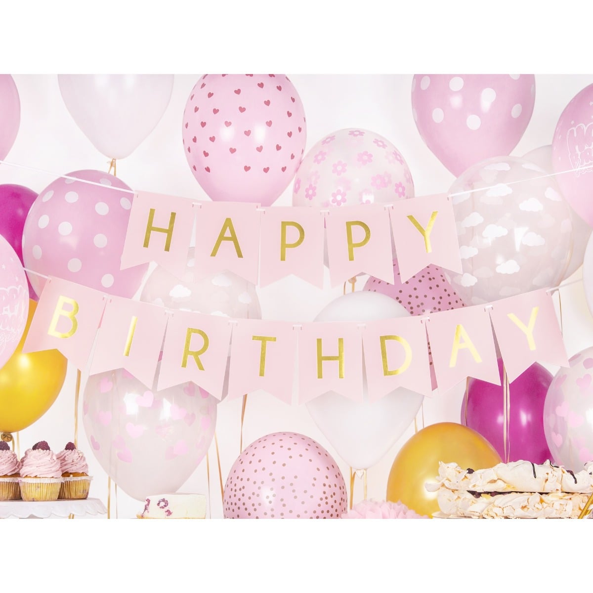 Guirlande "Happy Birthday" - Rose