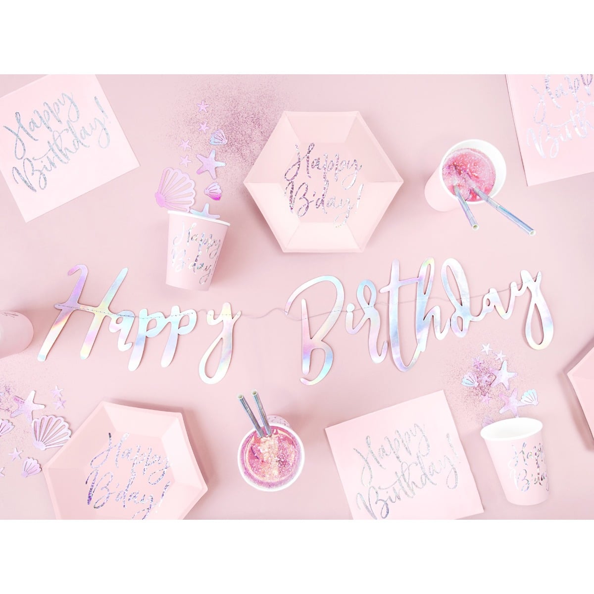 Guirlande Happy Birthday Iridescent