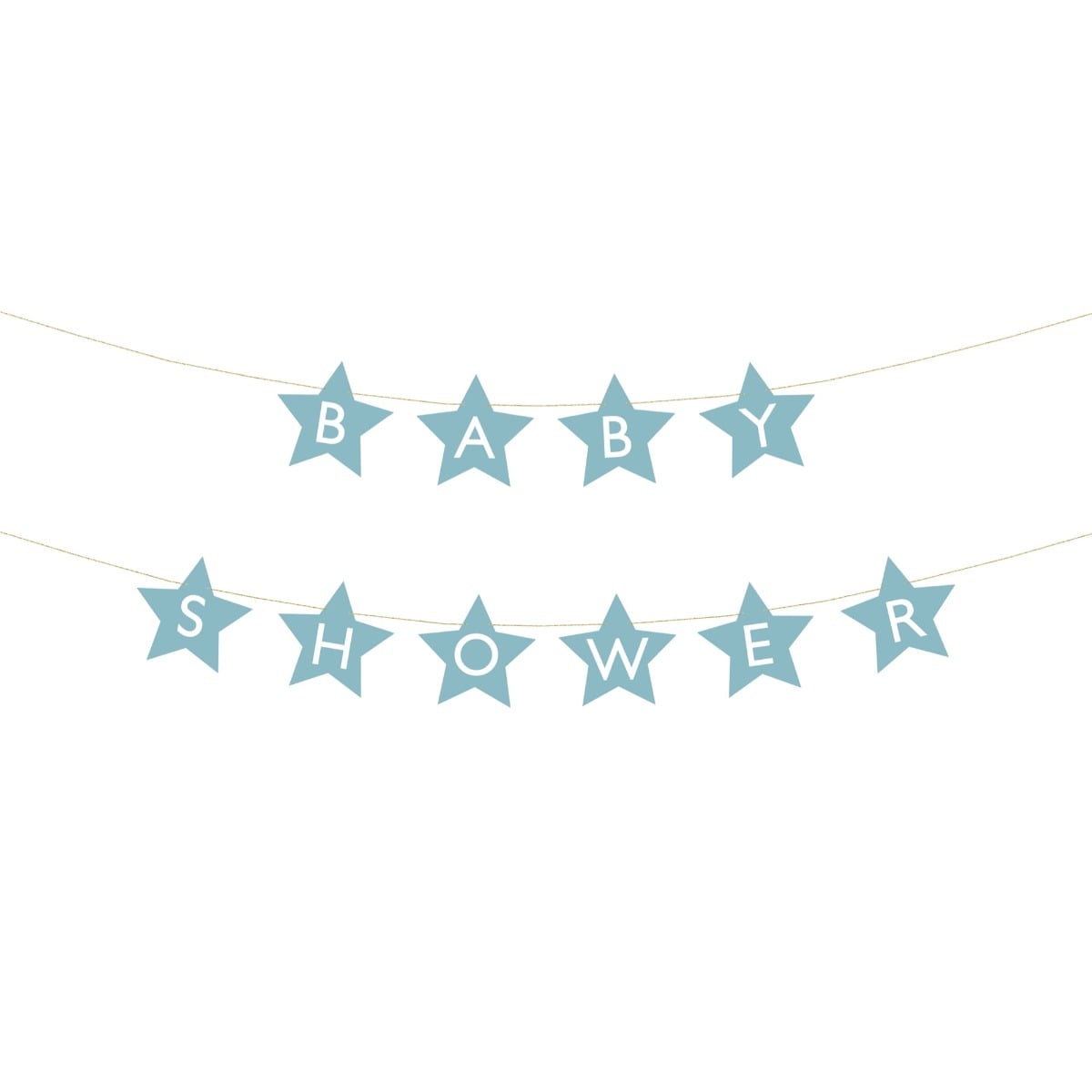 Guirlande - Baby Shower Etoiles bleu
