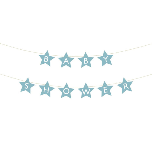 Guirlande - Baby Shower Etoiles bleu